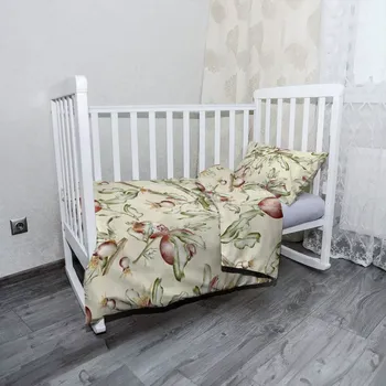 Povlečení Sablio Mikroplyšové povlečení do dětské postýlky Ovocný akvarel - 120x90 / 40x60