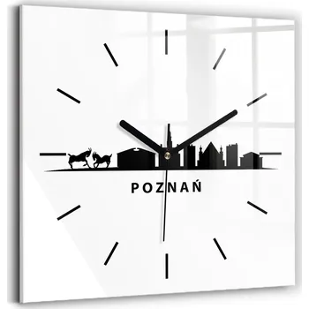 Hodiny Skleněné Hodiny s potiskem Nástěnné Tiché ručičky Poznaň panorama grafika