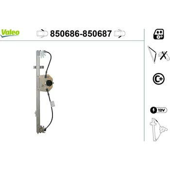 Stahovačka okna Zvedací zařízení oken VALEO 850686