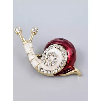 Brož Šnek s červenou ulitou - romantická brož