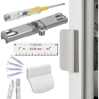 Dveřní kování BALKÓNOVÝ ZÁPADKA S MADLEM, KLIKA NA DVEŘE + ŠROUBOVÁK