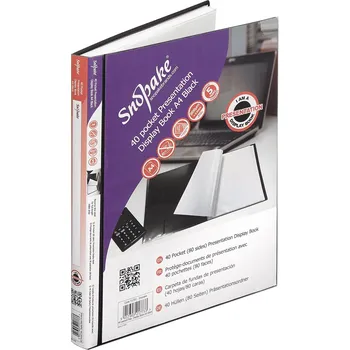 Prospek. kniha A4 s přední kapsou, 40 kapes, černá