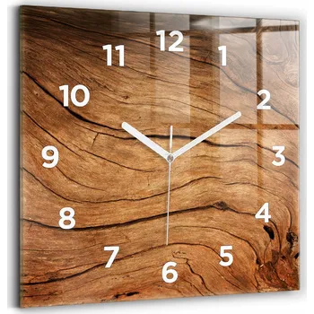 Hodiny Skleněné hodiny s motivem Tichý mechanismus Loft Nástěnné Staré dřevo 30x30