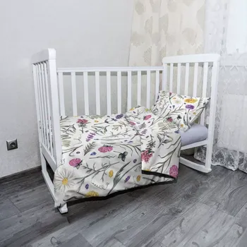 Povlečení Sablio Mikroplyšové povlečení do dětské postýlky Babiččina zahrádka - 120x90 / 40x60