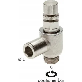 Ventil Škrticí zpětný ventil 6-M5, škrcení na vstupu