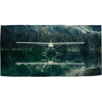 Ručník Sablio Ručník s potiskem Hydroplán na horském jezeře - 30x50 cm