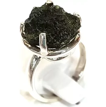 Prsten Stříbrný prsten s vltavínem VPE230