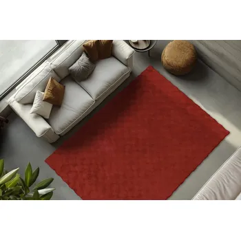 Koberec Kusový koberec Diamond Cut 800 red - Kruh 200 cm průměr - doprava zdarma