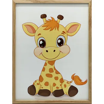 Plakát Žirafa - Dekorativní Plakát PLAKÁT PLAKÁT PRO DĚTI ŽIRAFA V RÁMU PLN