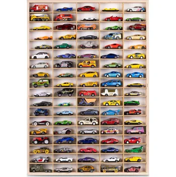 autíčko VERTIKÁLNÍ POLICE NA AUTÍČKA AUTÍČKA 90 MÍST DŘEVĚNÁ HOT WHEELS ORGANIZÉR