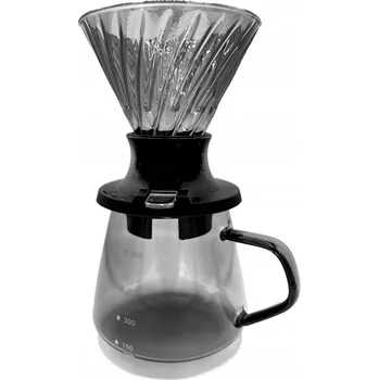Kávovar Kávovar / French Press 600ml skleněný šedý switch dripper + konvice - sada