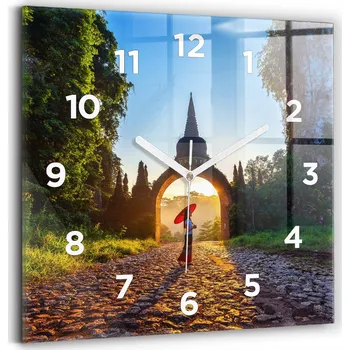 Hodiny Nástěnné hodiny Wallfluent, odstíny zelené, 30 cm