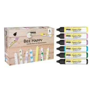 Svíčka Sada CANDLE PEN BEE HAPPY voskové pero pro malování svíček 6ks - sada, KREUL
