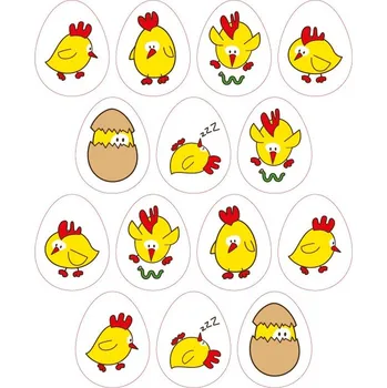 Jedlá dekorace na dort Jedlý papír Velikonoční kuřátka