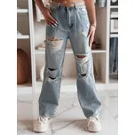 Dámské džíny wide leg s dírami NOWISTA UY2426 Barva: Nebeská, Velikost: XL