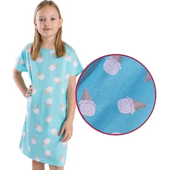 Dívčí noční košile Betty mode krátký rukáv světle modrá zmrzliny