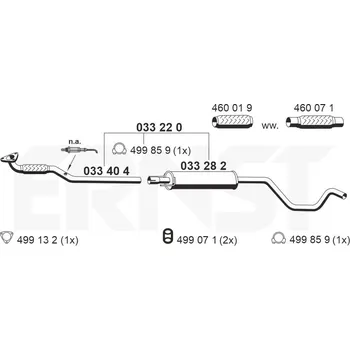 Tlumič výfuku Střední tlumič výfuku ERNST 033220