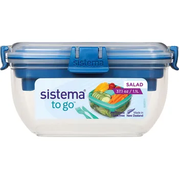 Svačinový box Sistema Krabička na salát To Go 1,1l Barva: ocean blue