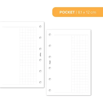 Kancelář Fleppi Náplň do diáře - duo čisté a čtverečky Vyberte velikost náplně: Pocket