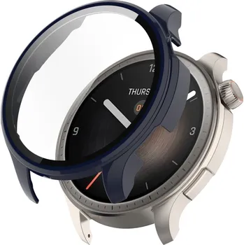 Příslušenství k chytrým hodinkám VSECHNONAMOBIL 83358 PC FULL COVER Plastový kryt se sklem pro Amazfit Balance modrý