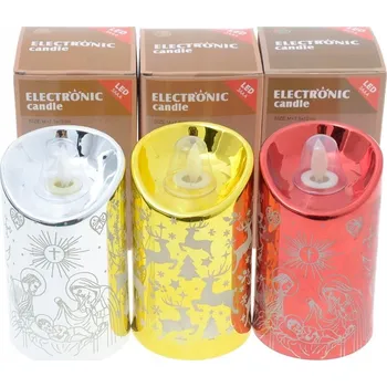 Svíčka LED SVÍČKA S POHYBLIVÝM PLAMENEM VĚČNÁ NÁPLŇ NA SVÁTKY 12,5 CM