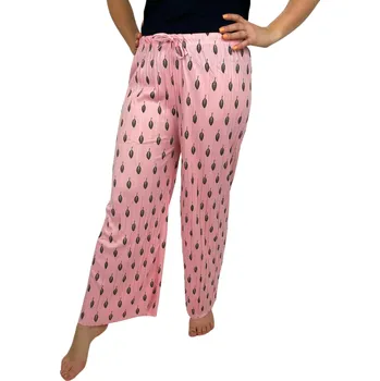 Dámské kalhoty NOVINKA- Volné kalhoty s lístky - růžové