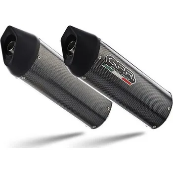 Výfuk pro motocykl Dvojitá koncovka výfuku Slip-on GPR FURORE D.15.CAT.1.FUPO Matná černá zahrnuje odnímatelné db killery, spojovací svody a katalyzátory