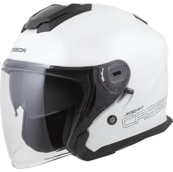 Helma na motorku Přilba Jet Tech 2.0 Solid, CASSIDA (bílá/černá/šedá) 2026 XL (61 až 62 cm)