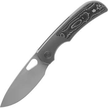 kapesní nůž Miguron Moyarl skládací nůž 3,25" M390 ručně broušená saténová čepel, titan a stříbro