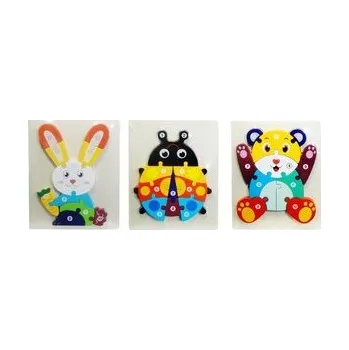 Dřevěná hračka Puzzle drewniane Zwierzęta MIX