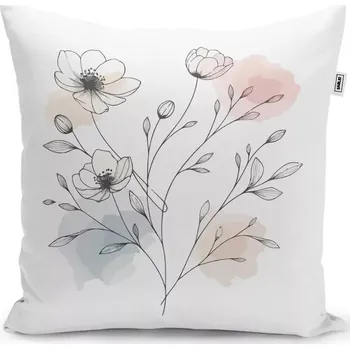 Polštář Dekorační polštář Květinová linie - Sablio - 50x50 cm