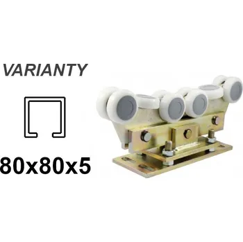 Kyvný vozík s regulací, 10 nylonových rolí s montážní deskou