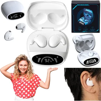 Sluchátka SŁUCHAWKI BEZPRZEWODOWE DOUSZNE WODOODPORNE POUZDRO POWERBANK SPORT MINI BÍLÉ