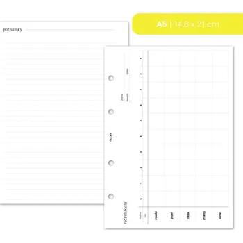 Kancelář Fleppi Náplň do diáře - Rozvrh hodin - VŠ Vyberte velikost náplně: A5 - 4 dírky