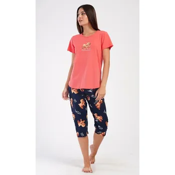 Dámské pyžamo Dámské pyžamo kapri Dominika - oranžová - XXL