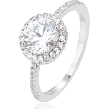 Prsten Zlatnictví Helios Stříbrný zásnubní prsten Velikost: 57