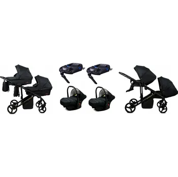 Kočárek Kočárek pro dvojčata 4v1 BabyLux TRAILUX DUO ALU sportovní kočárek korbička základna ISOFIX