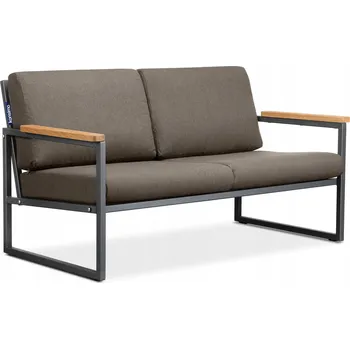 Kovová zahradní lavice / Zahradní pohovka černá/béžová KONSIMO TRIBO loft