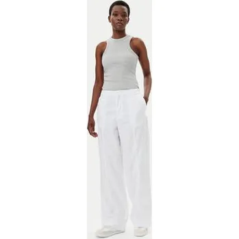 Dámské kalhoty Calvin Klein Jeans Kalhoty z materiálu J20J225340 Bílá Relaxed Fit S