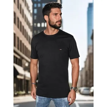 Dstreet Trendy černé tričko s krátkým rukávem a s logem