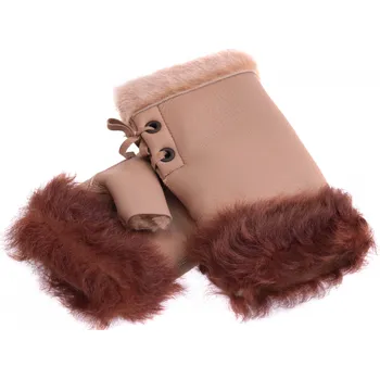 Rukavice Splus Dámské kožešinové bezprsté rukavice JAPAN PAJ19 béžový napalan