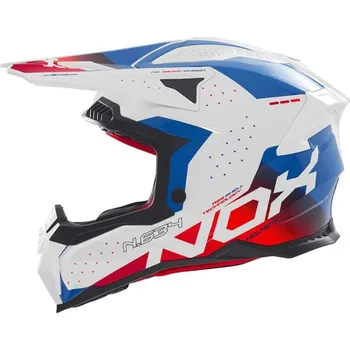 Helma na motorku Přilba N634, NOX (bílá,modrá,červená) 2025 L