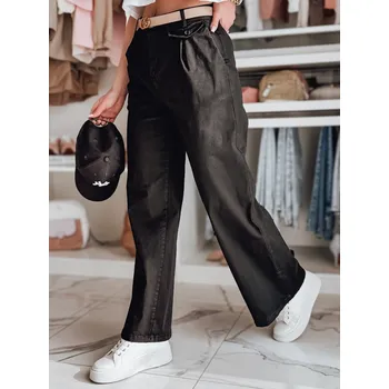 Dámské kalhoty Dámské kalhoty wide leg MOBISKA UY2617 Barva: Černá, Velikost: XL