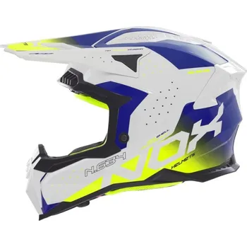 Helma na motorku Přilba N634, NOX (bílá,modrá,žlutá fluo) 2025 L