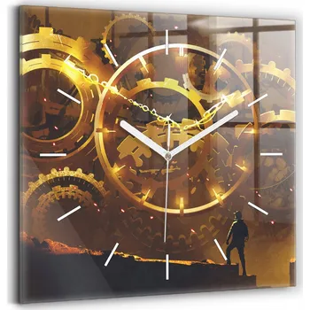 Hodiny Nástěnné hodiny Wallfluent zlaté 30 cm