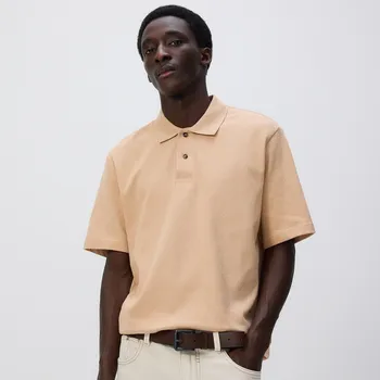 Reserved - Polo tričko boxy - světle oranžová - 856DI-20X - 856DI-20X-M