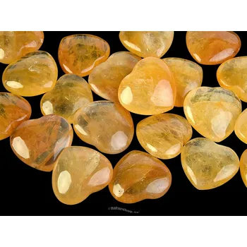 Přírodní kámen Křišťál s limonitem srdce 30 - 35mm