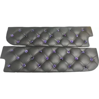 Ochranný autopotah Čalounění stínítek SCANIA NTG - černé, knoflíky z fialové dánské plyši