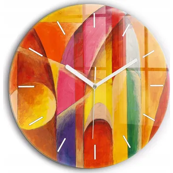 Hodiny Nástěnné hodiny Umění Dekorace Abstrakce bílé ručičky kulatý průměr 60 cm