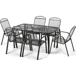 Noela Zahradní kovová sestava Lana + 6x kovová židle Lana steel